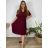 Women's elegant party long sleeve dress (S/M ONE SIZE) ITALIAN FASHION IM322282 50/52 wine