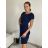 Women's short sleeve dress oversized (L-3XL) POLISH FASHION PMF20013 Colour   dark blue Size   42