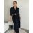 Women's Long Chiffon Short Sleeve Dress (S/M ONE SIZE) ITALIAN FASHION IMWGM23456 -   black -   S/M/L