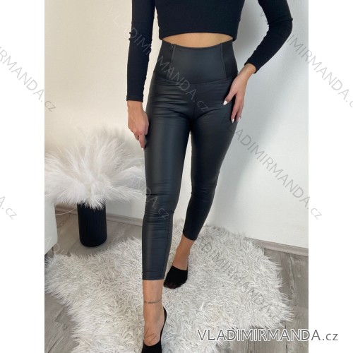 Legíny dámské koženkové teplé s vysokým pasem  (S/M, M/L, XL/2XL) Avix MAA2324313/DUR Černá S/M