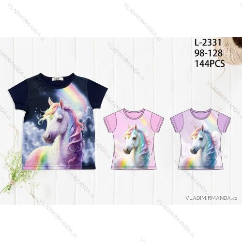 Short sleeve T-shirt for children's girls (98-128) SEZON SEZ25L-2331