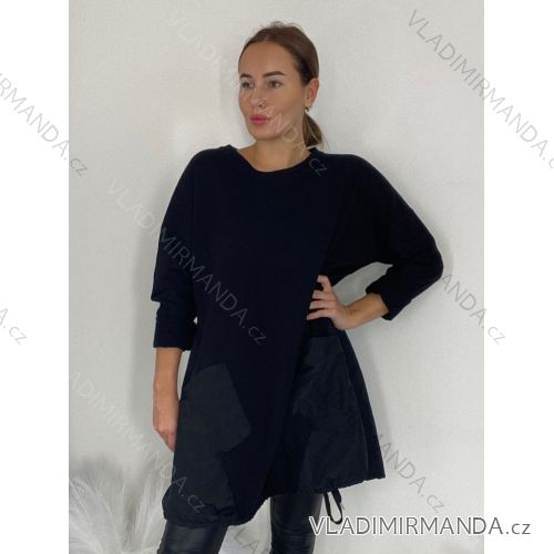 Šaty volnočasové oversize  dlouhý rukáv dámské nadrozměr (M/L/XL ONE SIZE) ITALSKÁ MÓDA IMPLI2433033