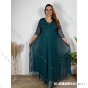 Šaty společenské elegantní třpitivé 3/4 rukáv dámské (48/50/52 ONE SIZE) ITALSKá MODA IMS25STELLA