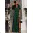 Women's Strapless Long Satin Party Dress (34-42) POLISH FASHION PMLEL24NATHALIE green L