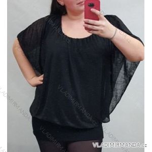 Tunika halenka krátký rukáv dámská nadrozměr (XL/2XL/3XL ONE SIZE) ITALSKÁ MODA IM424128