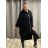 Women's Long Sleeve Hoodie Dress (XL / 3XL ONE SIZE) ITALIAN FASHION IM4212007 XL / 3XL black