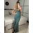 Šaty dlouhé elegantní carmen bez rukávu dámské (S/M ONE SIZE) ITALSKÁ MÓDA IMPBB232L8831/DUR -   tyrkysová -   S/M/L