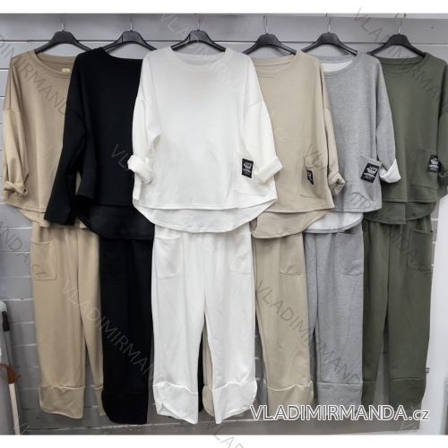 Women's long sleeve t-shirt and long sweatpants set (S/M/L ONE SIZE) ITALIAN FASHION IMWGS25009
