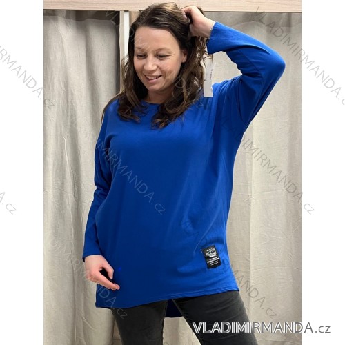 Šaty alá tričko 3/4 dlouhý rukáv (uni L/3XL) ITALSKÁ MODA IM421047/DR modrá královská