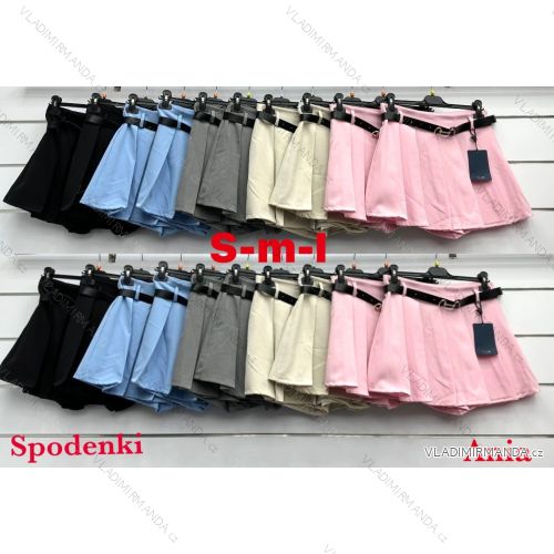Women's short pleated skirt with belt (S/M/L ONE SIZE) ITALIAN FASHION IMWC25005