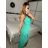 Šaty elegantní společenské dlouhé na ramínka dámské (XS/S/M/L ONE SIZE) ITALSKÁ MÓDA IM322130/DR12 hořčicová