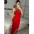Šaty elegantní společenské dlouhé na ramínka dámské (XS/S/M/L ONE SIZE) ITALSKÁ MÓDA IM322130/DR12 hořčicová