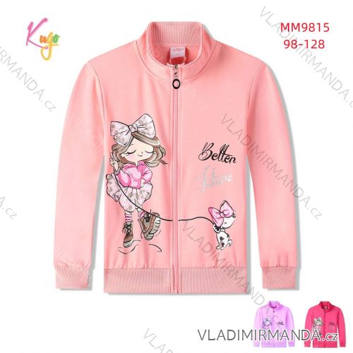 Lightweight sweatshirt with zipper, long sleeves, children's girls (98-128) KUGO MM9815