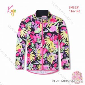 Lightweight long-sleeved zip-up sweatshirt for children and teenagers, girls (116-146) KUGO SM3531