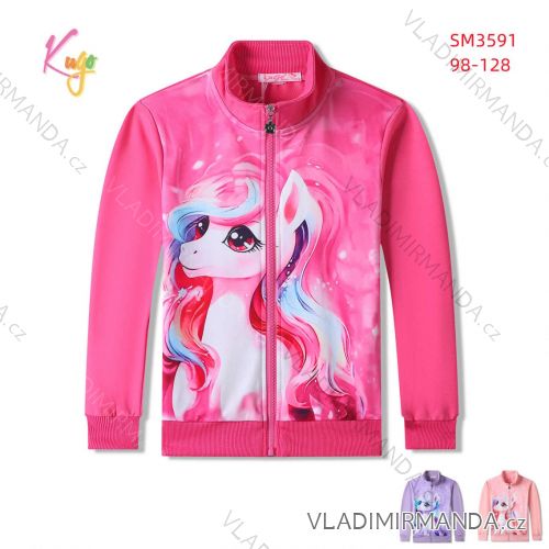 Lightweight sweatshirt with zipper, long sleeves, children's girls (98-128) KUGO SM3591