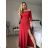 Women's Long Party Long Sleeve Dress (S/M ONE SIZE) ITALIAN FASHION IMPSH235433 XS/S red