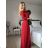 Women's Long Party Long Sleeve Dress (S/M ONE SIZE) ITALIAN FASHION IMPSH235433 XS/S red