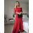 Women's Long Party Long Sleeve Dress (S/M ONE SIZE) ITALIAN FASHION IMPSH235433 XS/S red