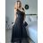 Women's Elegant Sparkly Sequin Sleeveless Dress (S/M ONE SIZE) ITALIAN FASHION IMPSH246883 dark blue S/M/L