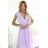 315-7 EMILY Pleated dress with frills and neckline - heather color