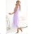 315-7 EMILY Pleated dress with frills and neckline - heather color