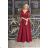 Women's Plus Size (42-46) Long Elegant Party Sleeveless Dress POLISH FASHION PMLBC23265-10 wine 52