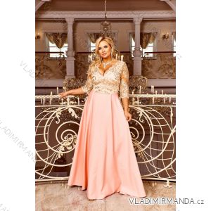 Women's Plus Size (42-46) Long Elegant Party Sleeveless Dress POLISH FASHION PMLBC23265-10