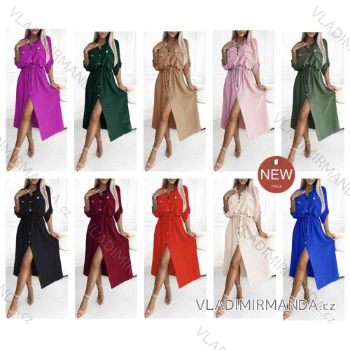 Women's Long Sleeve Hoodie Dress (S / M ONE SIZE) ITALIAN FASHION IMWA216095