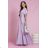 Women's Strapless Long Satin Party Dress (34-42) POLISH FASHION PMLEL24NATHALIE light purple 2XL