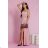 Women's strapless tulle party dress (S/M/L ONE SIZE) ITALIAN FASHION IM923001 pink baby 40