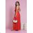 Women's strapless tulle party dress (S/M/L ONE SIZE) ITALIAN FASHION IM923001 red 34