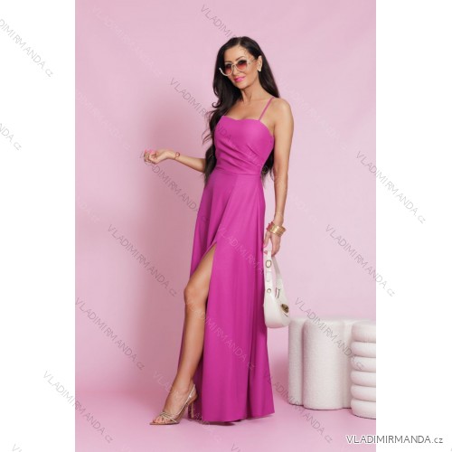 Women's strapless tulle party dress (S/M/L ONE SIZE) ITALIAN FASHION IM923001 růžová fuchsiová 34