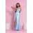 Women's strapless tulle party dress (S/M/L ONE SIZE) ITALIAN FASHION IM923001 Light blue