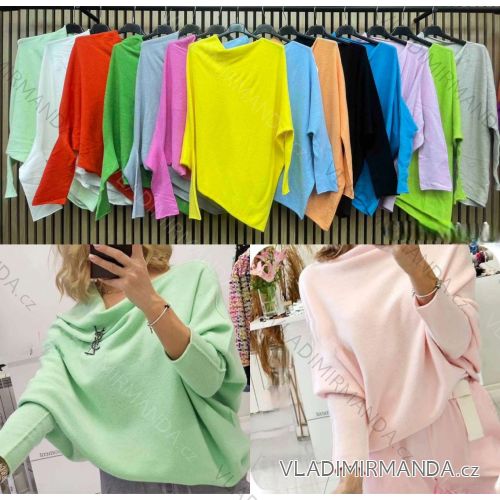 Svetr oversize extravagantní dlouhý rukáv dámský (S/M/L ONE SIZE) ITALSKÁ MÓDA IMWCA25090