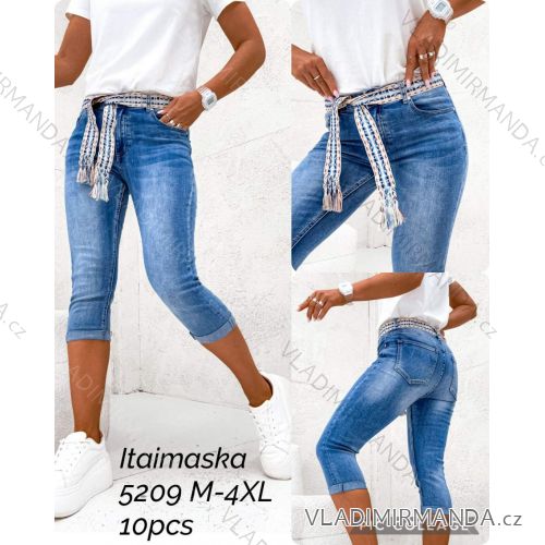 Rifle jeans tříčtvrteční 3/4 krátké dámské nadrozměr (M-4XL) ITAIMASKA ITA255209