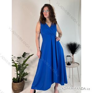 Šaty dlouhé elegantní společenské bez rukávu dámské (S/M/L ONE SIZE) ITALSKÁ MÓDA IM424861