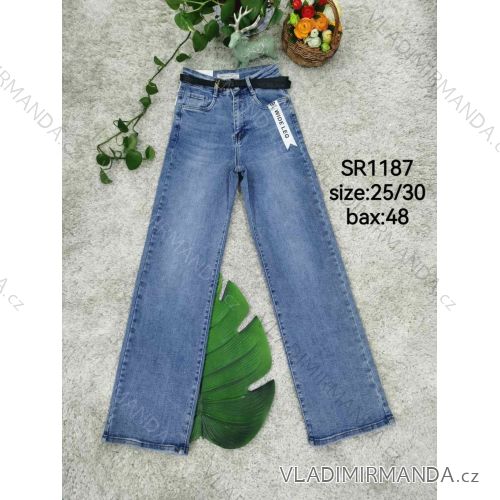 Women's long jeans with belt (XS-XL) MOG25096R