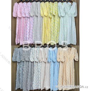 Women's short sleeve summer casual dress (S/M/L ONE SIZE) ITALIAN FASHION IMWGB25022