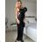 Elegant formal dress with straps for women (S / M ONE SIZE) ITALIAN FASHION IM321576 -   black -   S / M