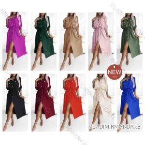 Šaty elegantní košilové dlouhý rukáv dámské (S/M ONE SIZE) ITALSKÁ MÓDA IMWY21734