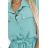 531-2 Midi shirt dress with gold buttons and ties - mint