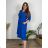 Women's elegant party long sleeve dress (S/M ONE SIZE) ITALIAN FASHION IM322282 46/48 Royal blue