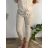 Kalhoty strečové dámské (s/m/l one size) ITALSKÁ MÓDA IM520055 48/50 beige