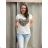 Women's short sleeve T-shirt (S/M/L ONE SIZE) ITALIAN FASHION IMPLI2550873-2 S / M white