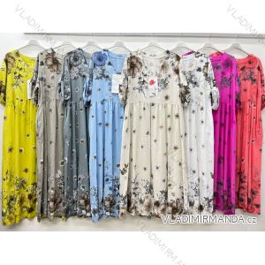 Short summer long sleeve women's dress, oversized (54/56/58 ONE SIZE) ITALIAN FASHION IM425070