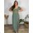 Elegant trousers with belt for women (S/M/L ONE SIZE) ITALIAN FASHION IM425057 44/46 green khaki