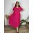 Shirt extended 3/4 long sleeve women's (L/XL/2XL ONE SIZE) ITALIAN FASHION IM423025 dark pink 54-58