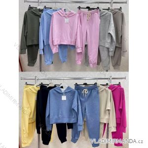 Souprava mikina dlouhý rukáv a tepláky dlouhé dámská (S/M/L ONE SIZE) ITALSKÁ MÓDA IMWKK25321