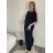 Women's oversized 3/4 long sleeve pullover sweatshirt dress (42/44/46 ONE SIZE) ITALIAN FASHION IMSM25130 -   black -