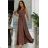 Women's strapless tulle party dress (S/M/L ONE SIZE) ITALIAN FASHION IM923001 40 brown Chocolate